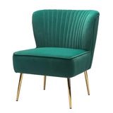 Classic Style Curved Back Teal Velvet Lounge Chair - Decor Smart
