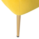 Classic Style Curved Back Yellow Velvet Accent Chair - Decor Smart