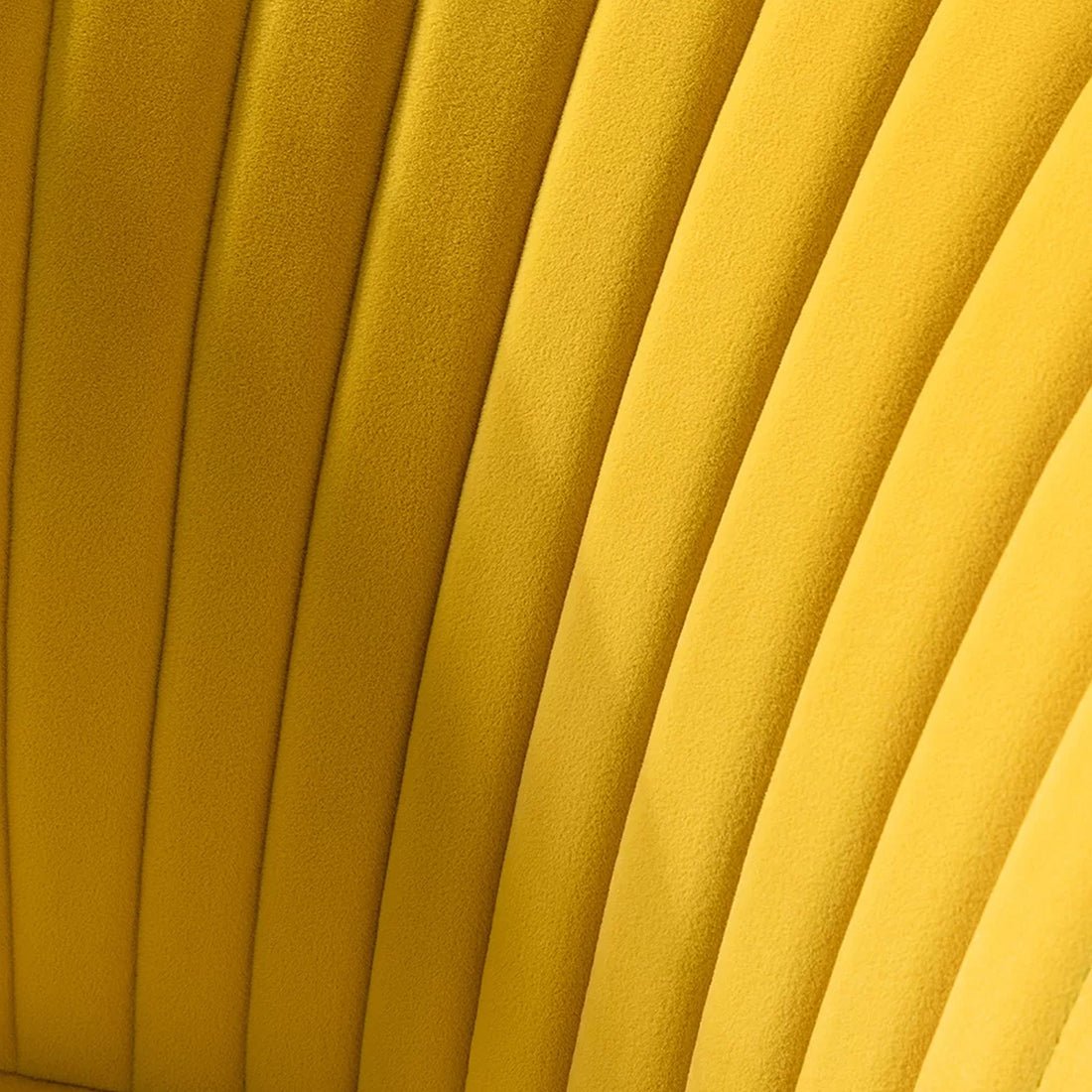 Classic Style Curved Back Yellow Velvet Accent Chair - Decor Smart