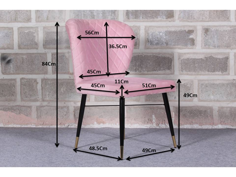 Classic Style Pink Velvet & Iron Dining Accent Chair - Decor Smart