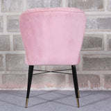 Classic Style Pink Velvet & Iron Dining Accent Chair - Decor Smart
