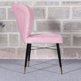 Classic Style Pink Velvet & Iron Dining Accent Chair - Decor Smart