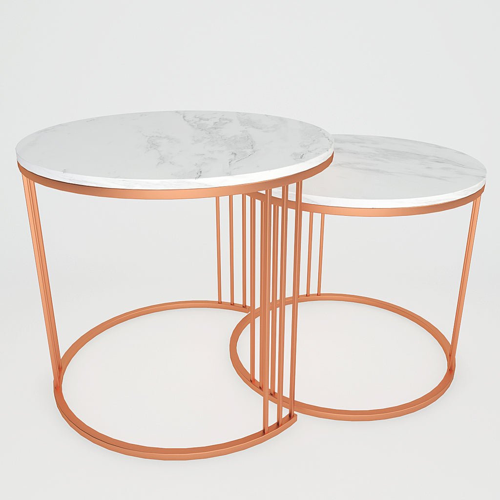 Classic Tethered Copper Nesting Table Set of 2 - Decor Smart