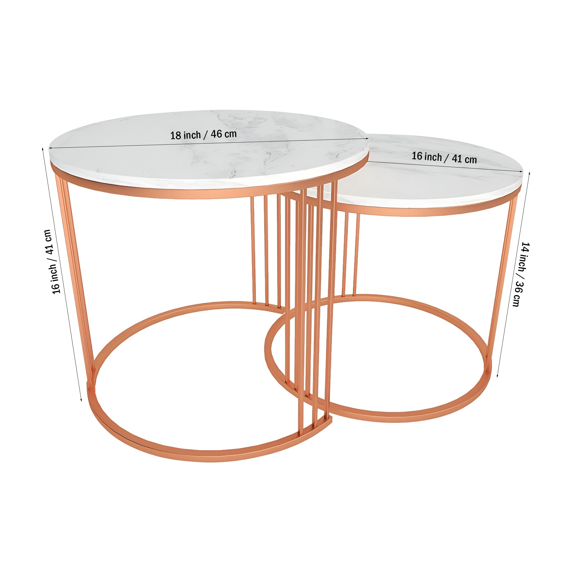 Classic Tethered Copper Nesting Table Set of 2 - Decor Smart