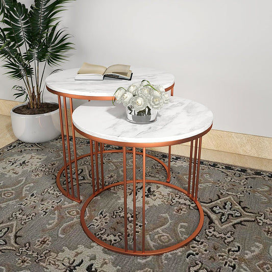 Classic Tethered Copper Nesting Table Set of 2 - Decor Smart