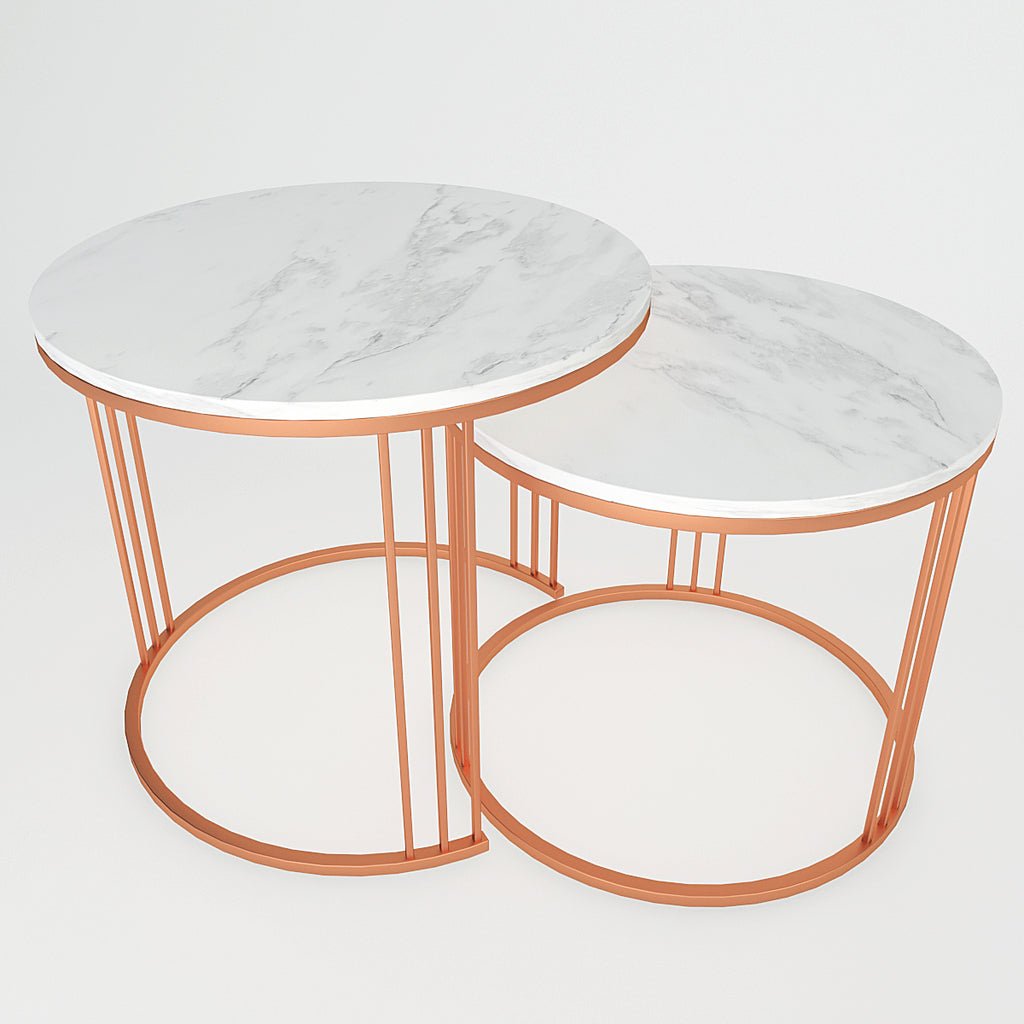 Classic Tethered Copper Nesting Table Set of 2 - Decor Smart