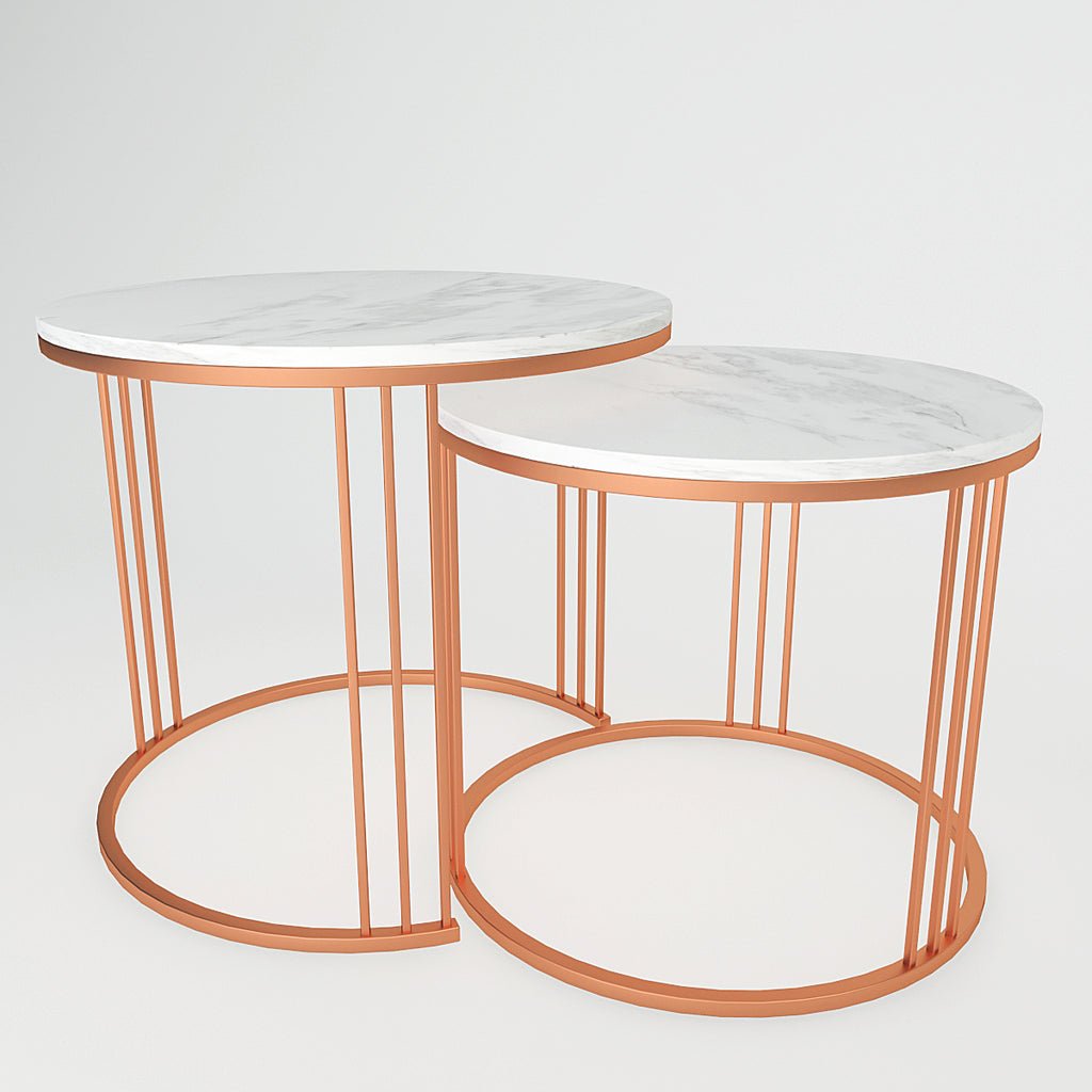 Classic Tethered Copper Nesting Table Set of 2 - Decor Smart
