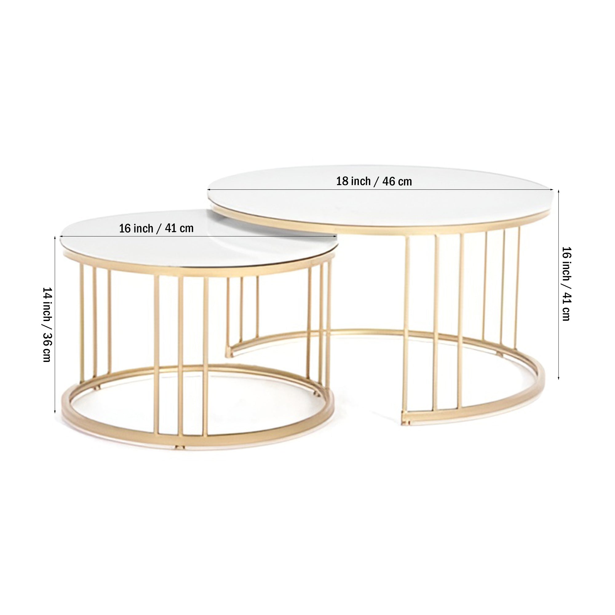 Classic Tethered Metallic Premium Table Set of 2 - Decor Smart