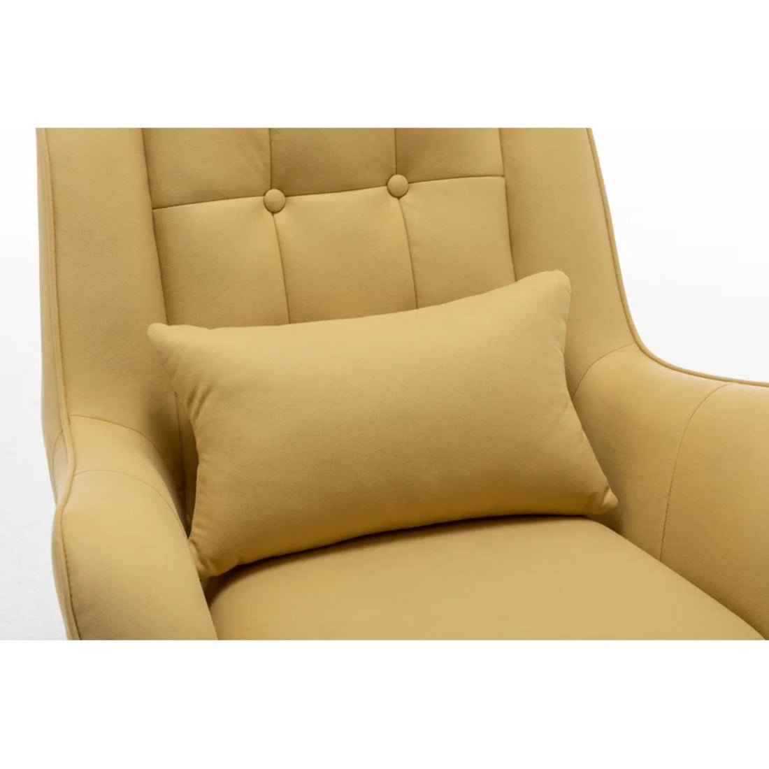 Classic Yellow Thick Padded Velvet Sofa Lounge Chair with Cushion - Decor Smart