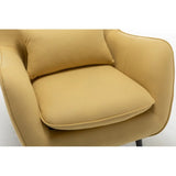 Classic Yellow Thick Padded Velvet Sofa Lounge Chair with Cushion - Decor Smart