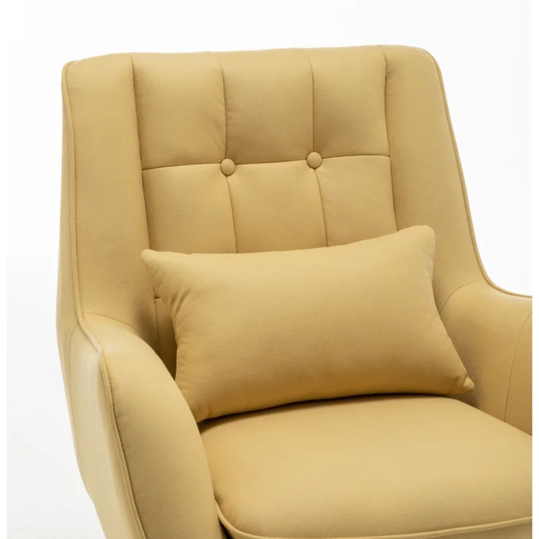 Classic Yellow Thick Padded Velvet Sofa Lounge Chair with Cushion - Decor Smart