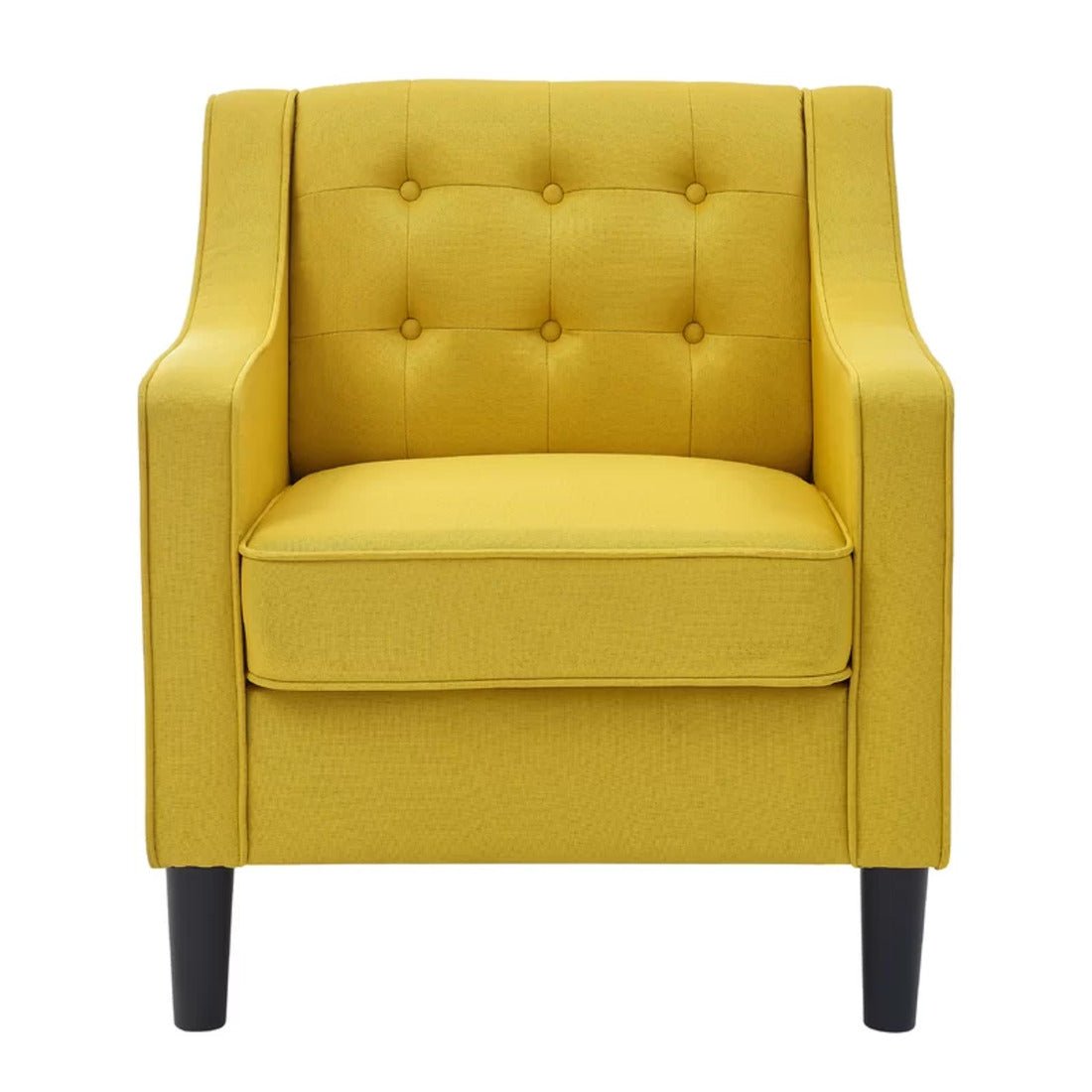 Classic Yellow Tufted Comfy Lounge Chair with Ottoman - Decor Smart
