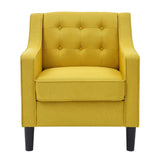 Classic Yellow Tufted Comfy Lounge Chair with Ottoman - Decor Smart