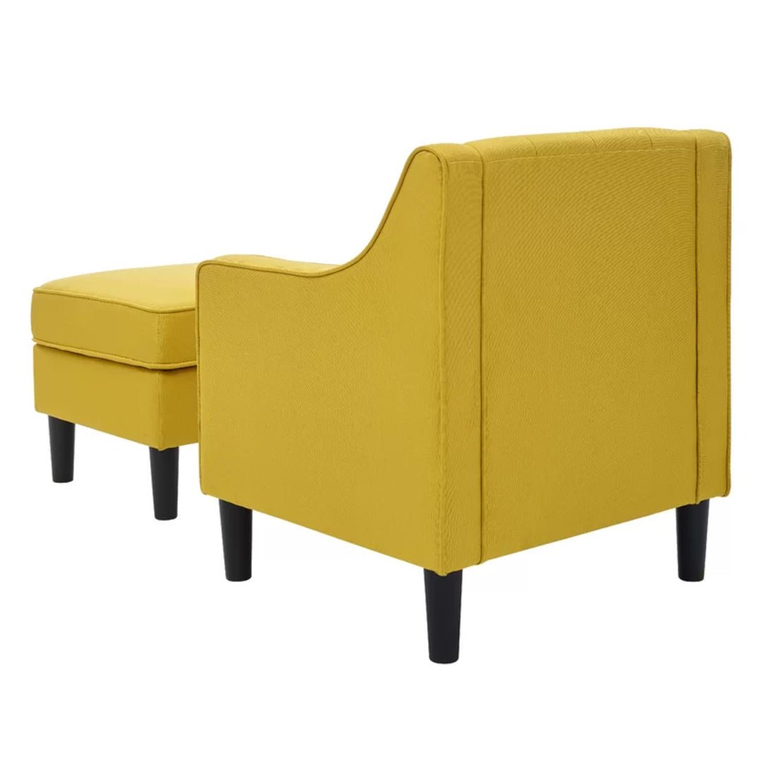 Classic Yellow Tufted Comfy Lounge Chair with Ottoman - Decor Smart