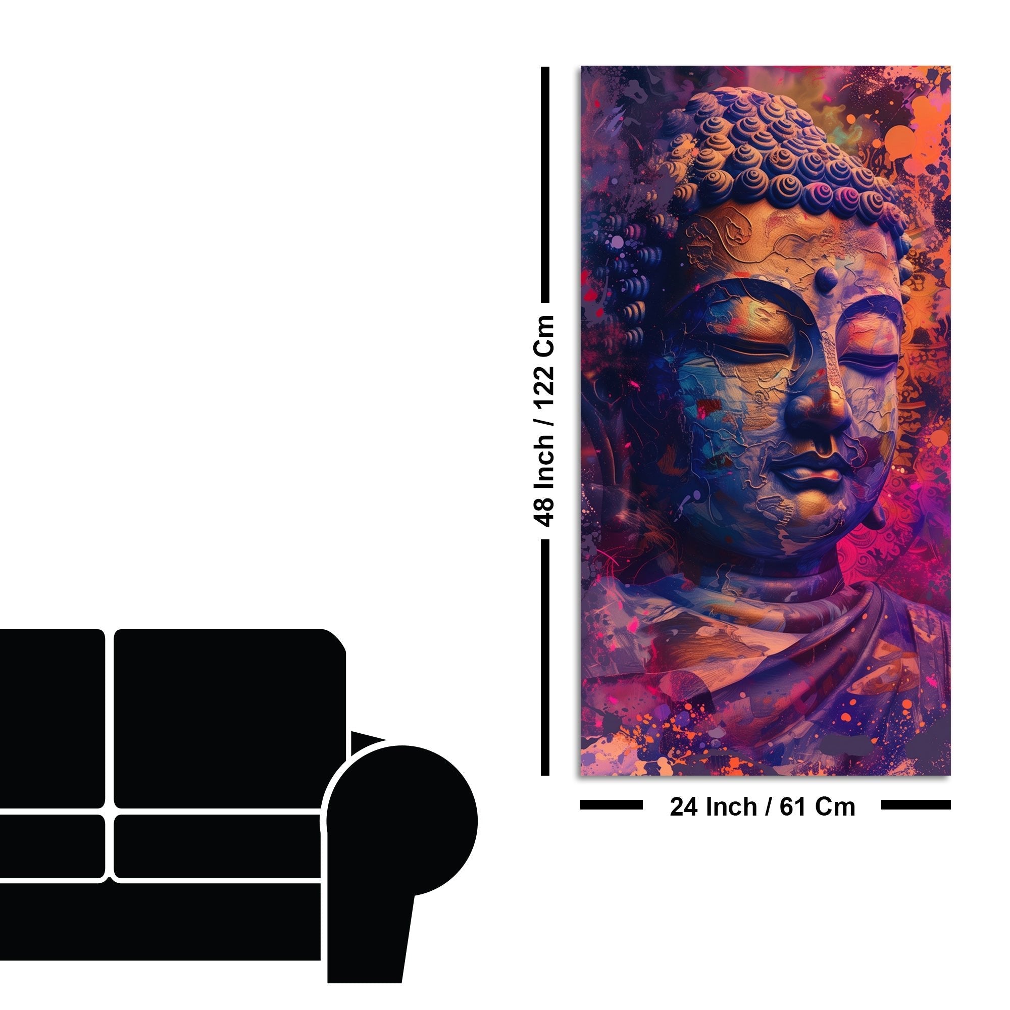 Close up of Lord Buddha Statue Canvas Wall Painting - Decor Smart