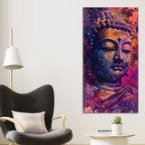 Close up of Lord Buddha Statue Canvas Wall Painting - Decor Smart