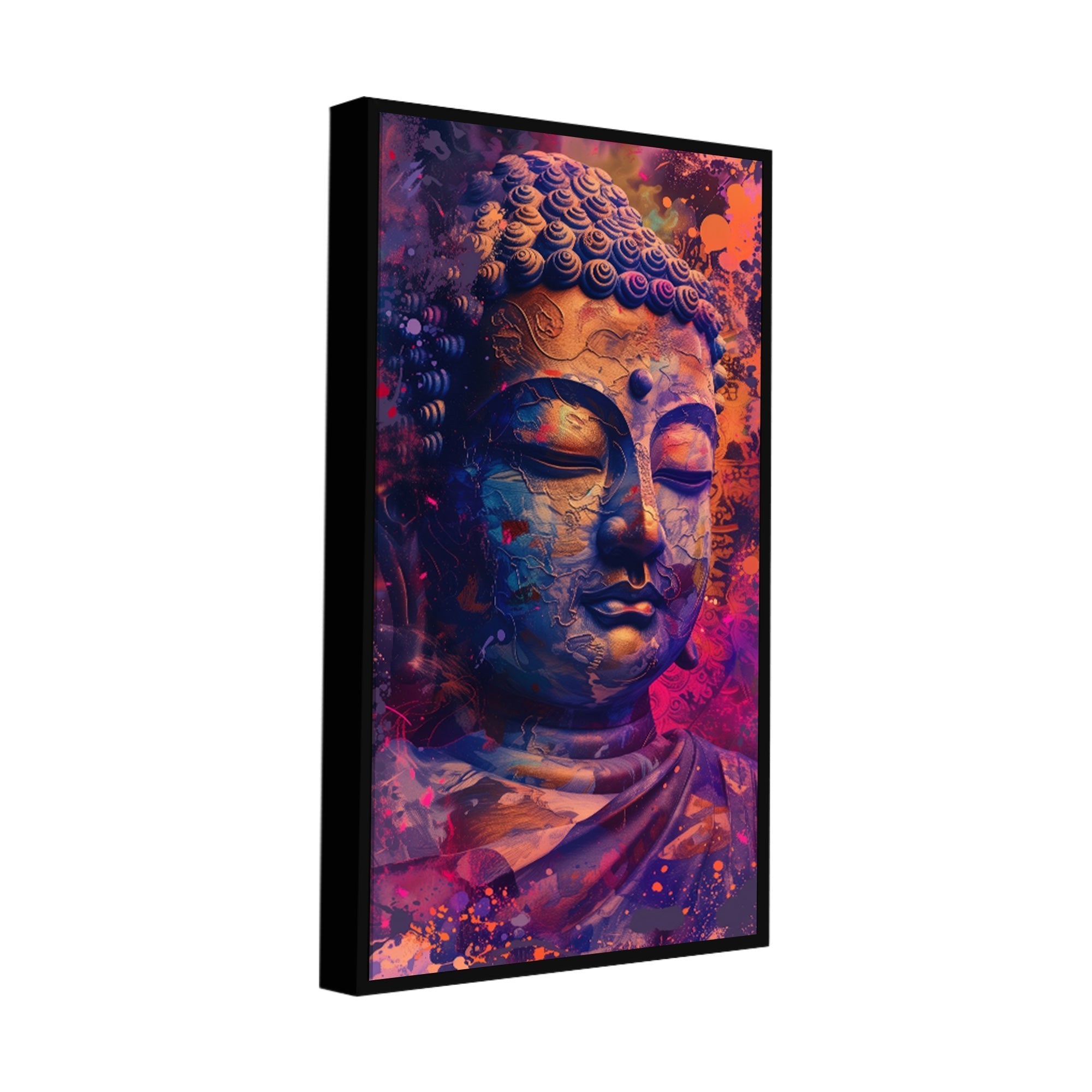 Close up of Lord Buddha Statue Canvas Wall Painting - Decor Smart