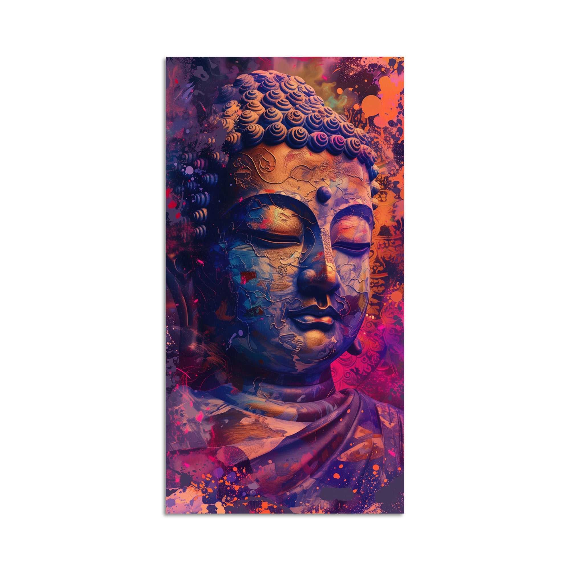 Close up of Lord Buddha Statue Canvas Wall Painting