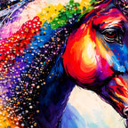 Color Splash Horse Crystal Glass Painting for Premium Décor