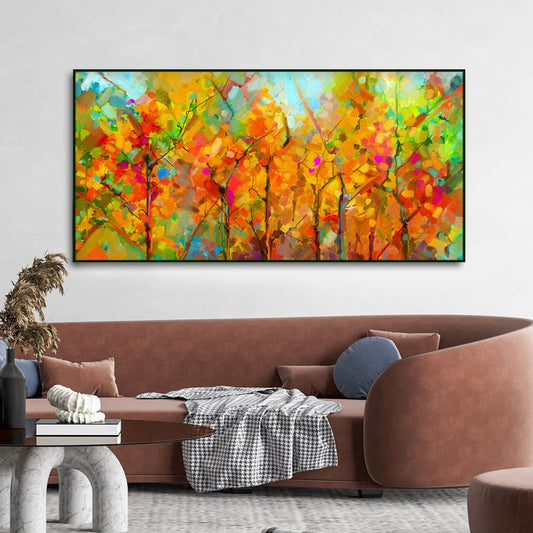 Colorful Abstract Art of Trees Canvas Wall Painting - Decor Smart