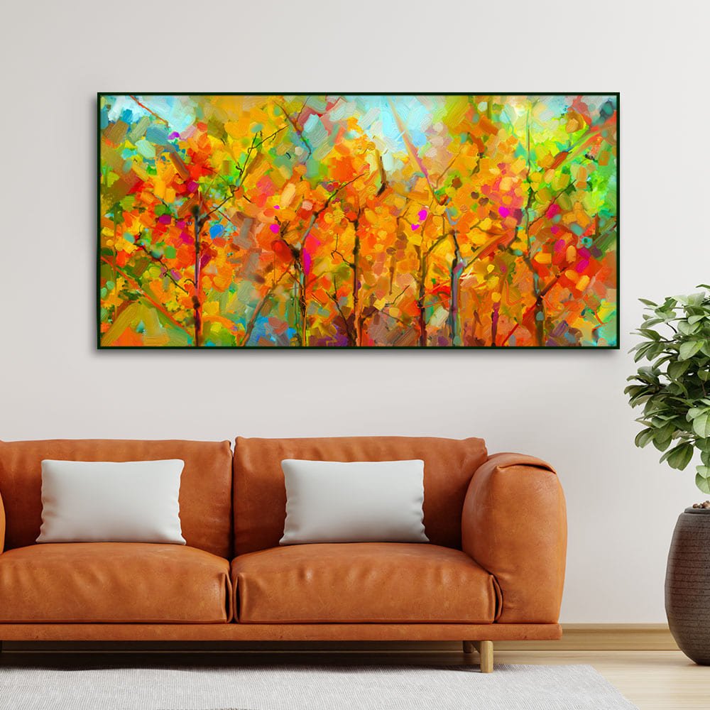 Colorful Abstract Art of Trees Canvas Wall Painting - Decor Smart