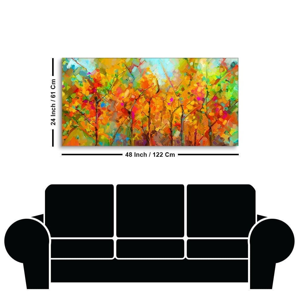 Colorful Abstract Art of Trees Canvas Wall Painting - Decor Smart