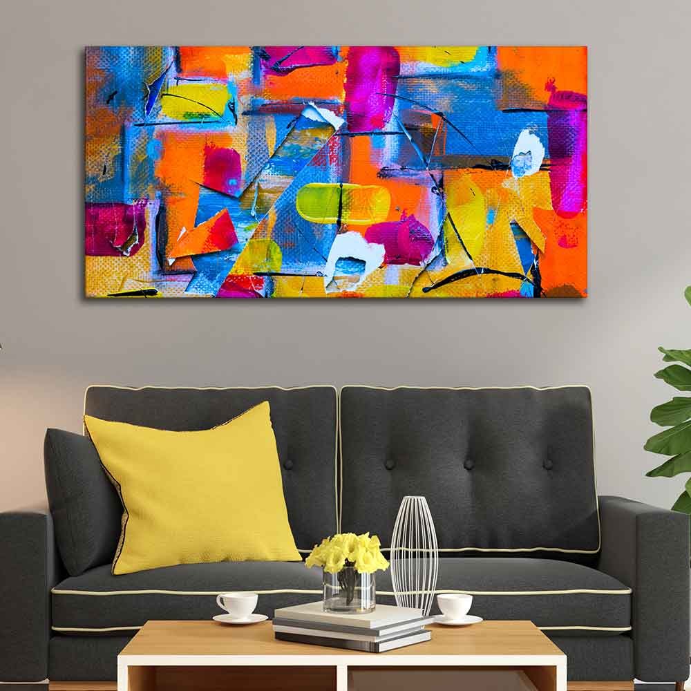 Colorful Abstract Art Premium Canvas Wall Painting - Decor Smart