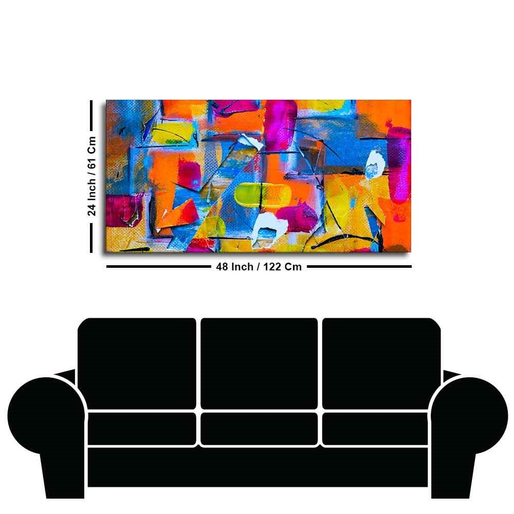 Colorful Abstract Art Premium Canvas Wall Painting - Decor Smart
