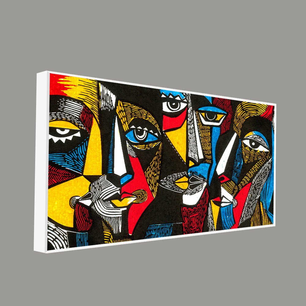 Colorful Abstract Faces Premium Canvas Wall Painting - Decor Smart