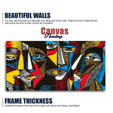 Colorful Abstract Faces Premium Canvas Wall Painting - Decor Smart