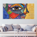 Colorful and Detailed Textured Face Art Canvas Wall Painting