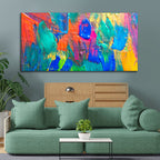Colorful Brush Strokes Abstract Art Canvas Wall Painting