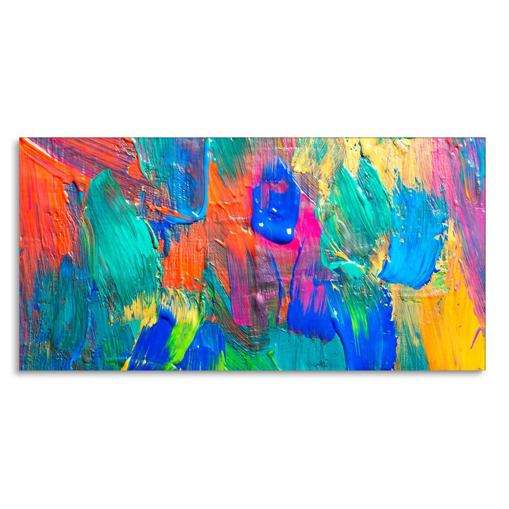 Colorful Brush Strokes Abstract Art Canvas Wall Painting