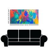Colorful Brush Strokes Abstract Art Canvas Wall Painting - Decor Smart