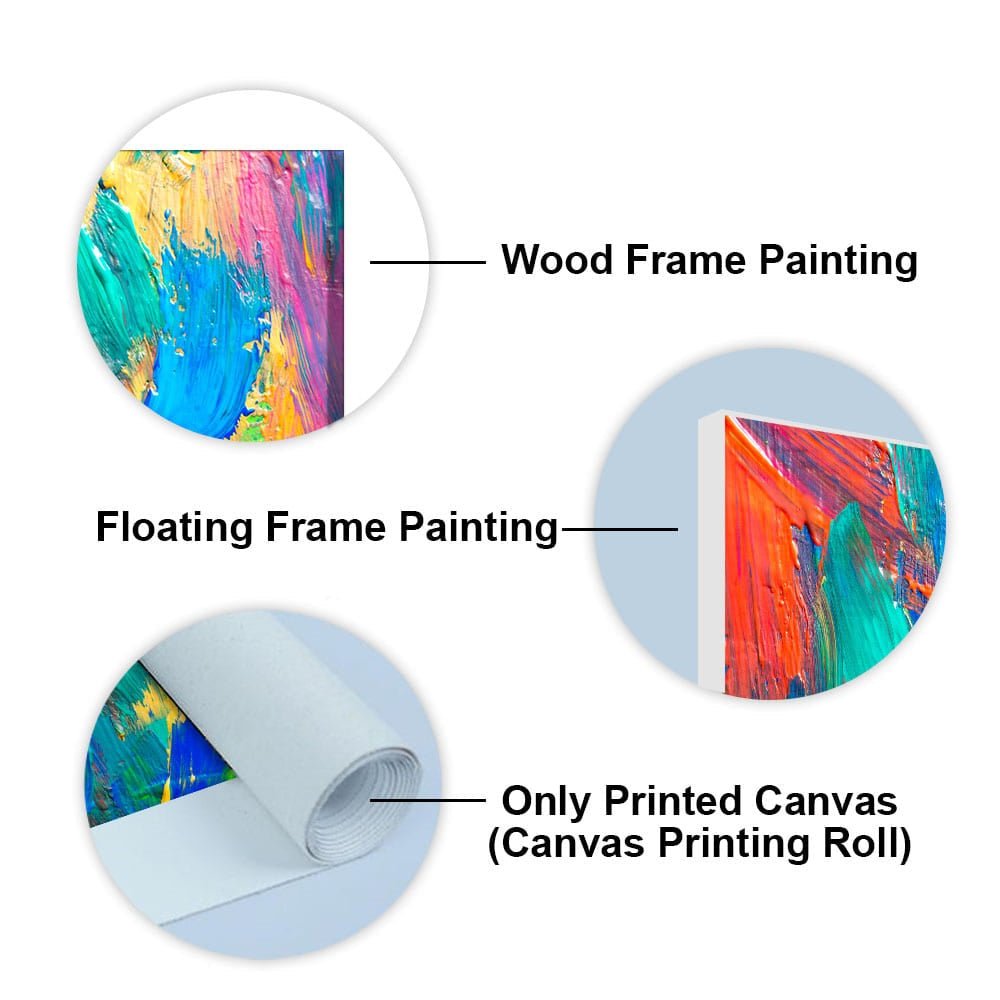 Colorful Brush Strokes Abstract Art Canvas Wall Painting - Decor Smart