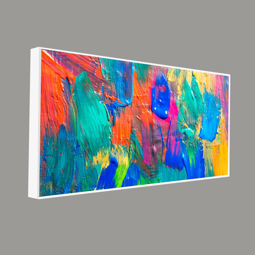 Colorful Brush Strokes Abstract Art Canvas Wall Painting - Decor Smart