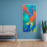 Colorful Brush Strokes Abstract Art Premium Canvas Wall Painting - Decor Smart