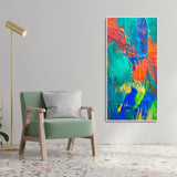 Colorful Brush Strokes Abstract Art Premium Canvas Wall Painting - Decor Smart