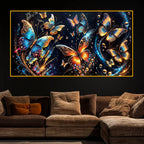 Colorful Butterfly Crystal Glass Wall Painting for Home Decoration