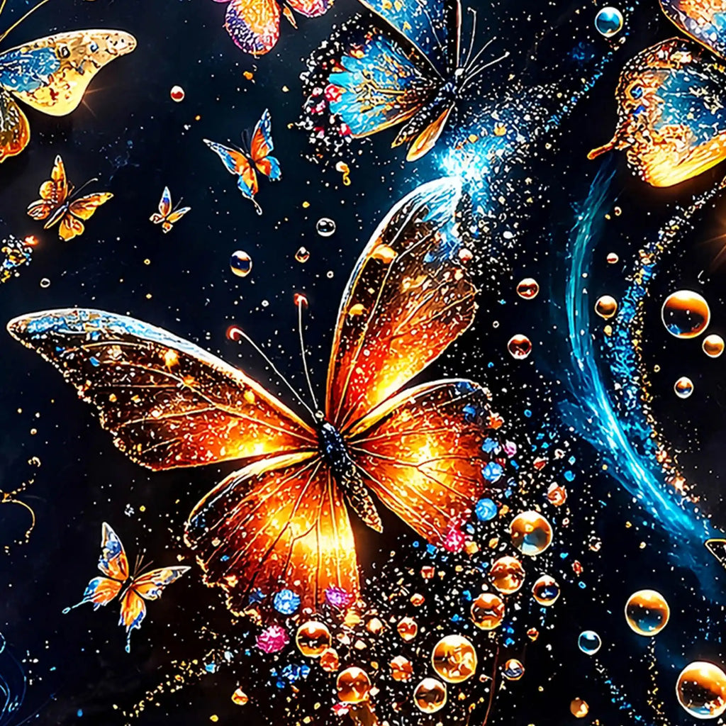 Colorful Butterfly Crystal Glass Wall Painting for Home Decoration