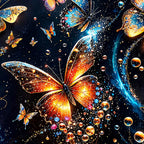 Colorful Butterfly Crystal Glass Wall Painting for Home Decoration