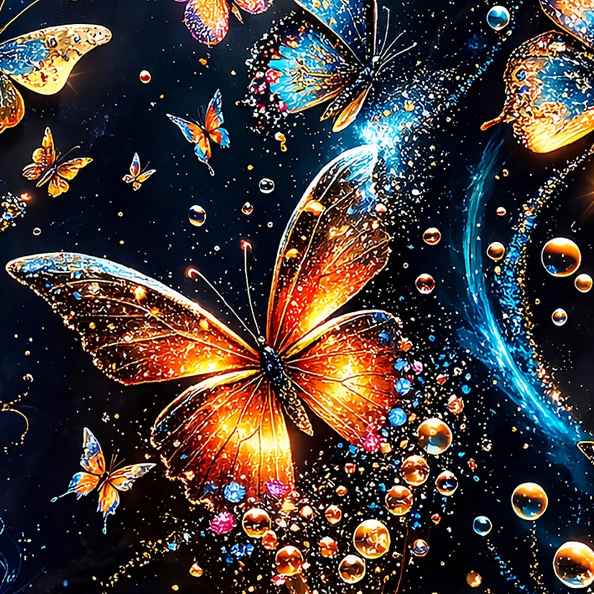 Colorful Butterfly Crystal Glass Wall Painting for Home Decoration
