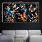 Colorful Butterfly Crystal Glass Wall Painting for Home Decoration