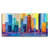 Colorful City Skyline Premium Wall Painting - Decor Smart