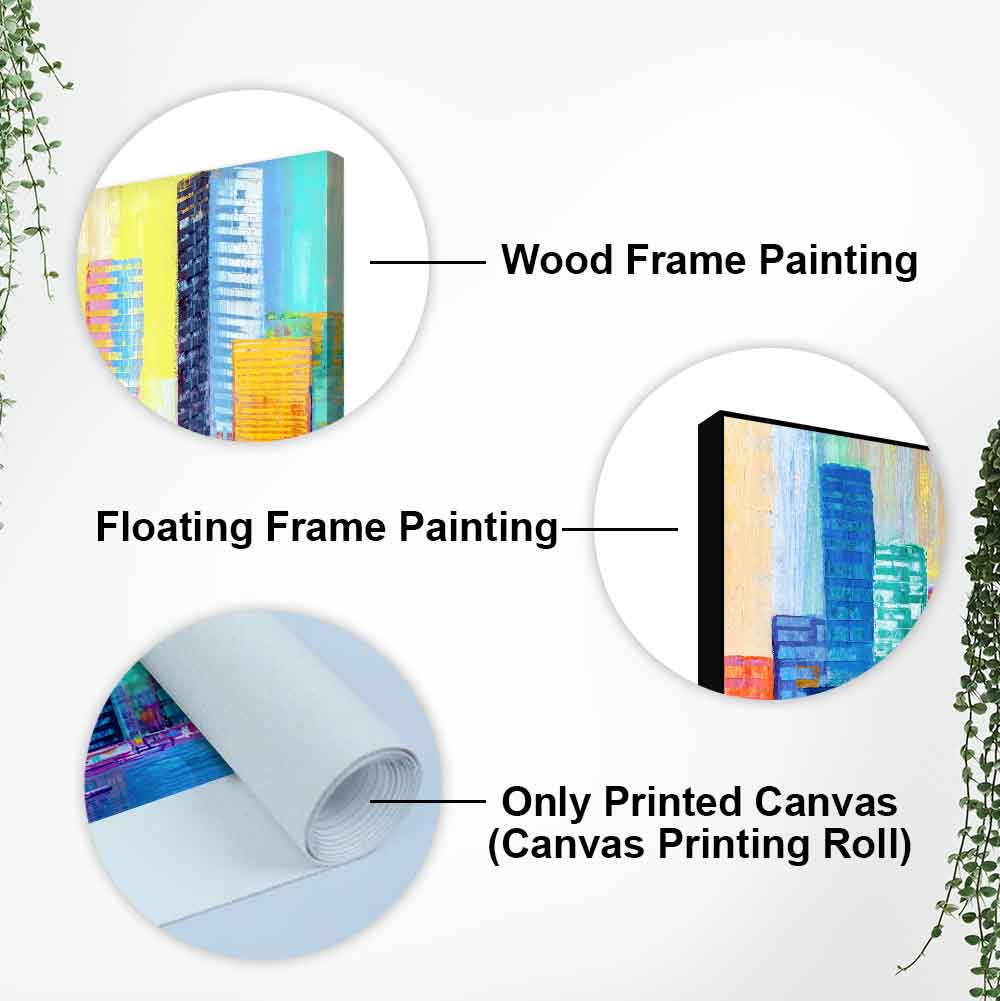 Colorful City Skyline Premium Wall Painting - Decor Smart