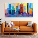 Colorful City Skyline Premium Wall Painting - Decor Smart