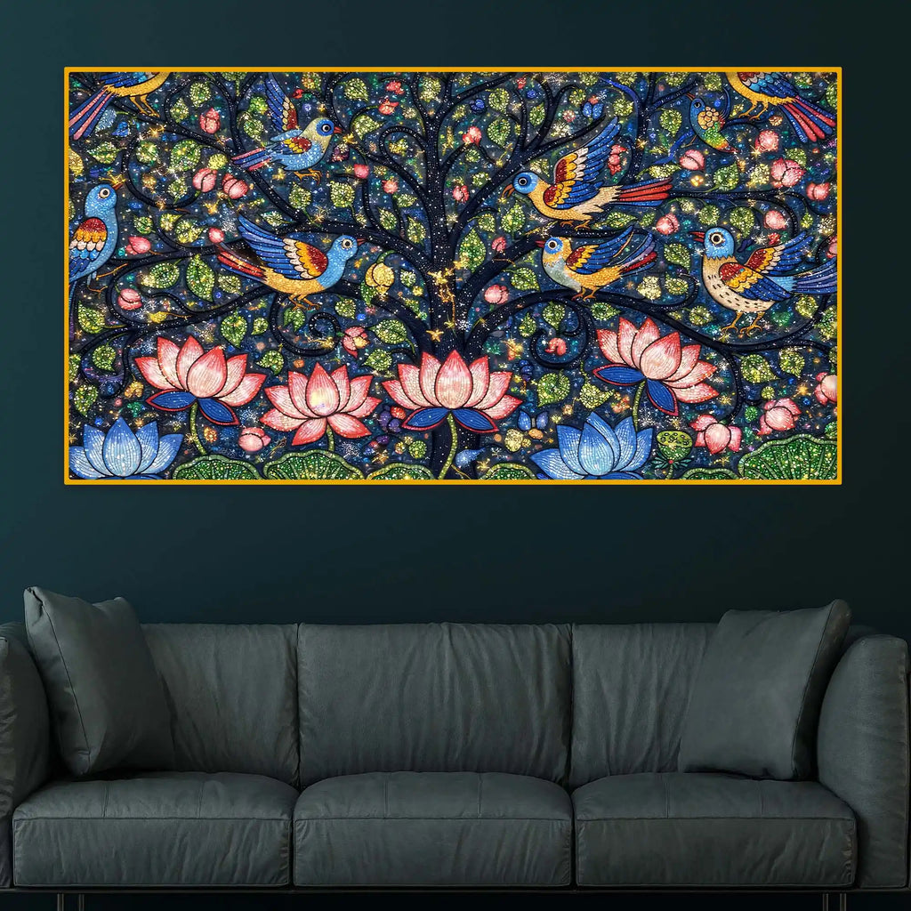 Colorful Crystal Glass Wall Art Painting for Elegant Spaces