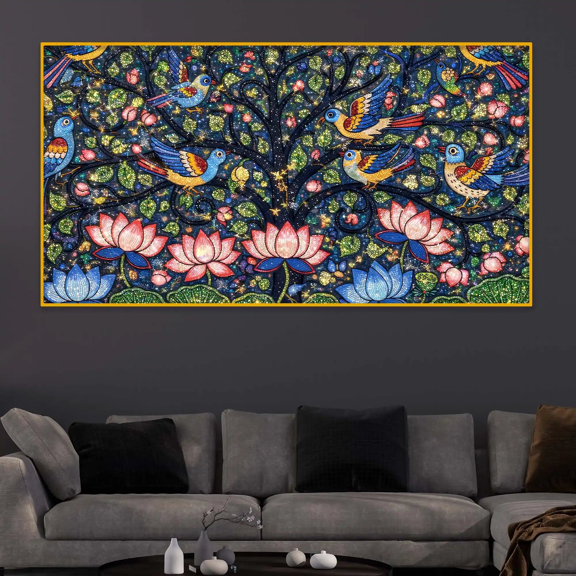 Colorful Crystal Glass Wall Art Painting for Elegant Spaces