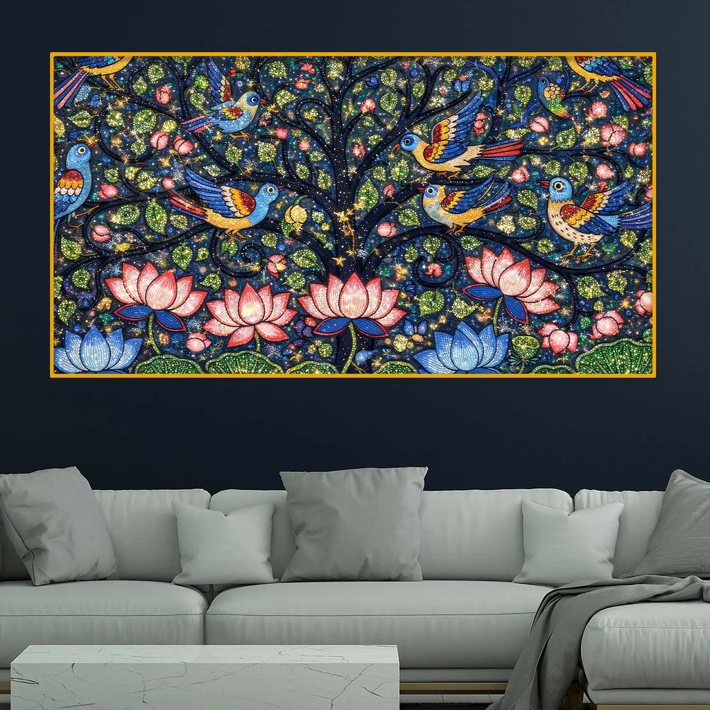 Colorful Crystal Glass Wall Art Painting for Elegant Spaces