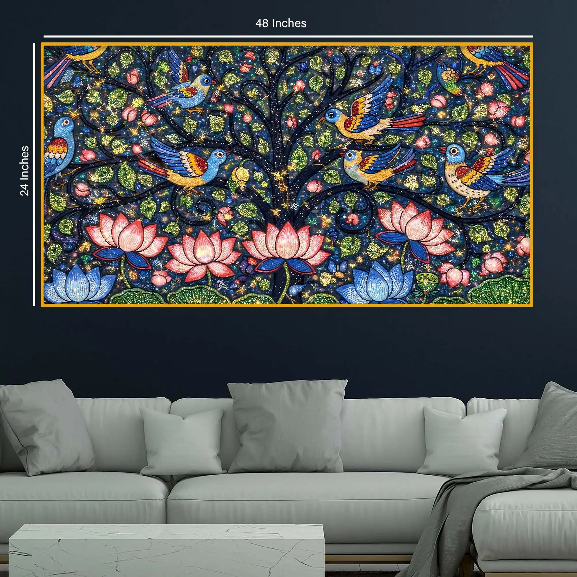 Colorful Crystal Glass Wall Art Painting for Elegant Spaces